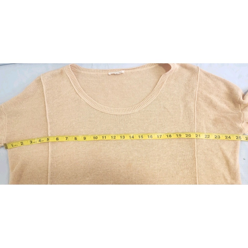 EILEEN FISHER Peach 100% Linen Long Sleeve Top Womens Size Large - Picture 3 of 7